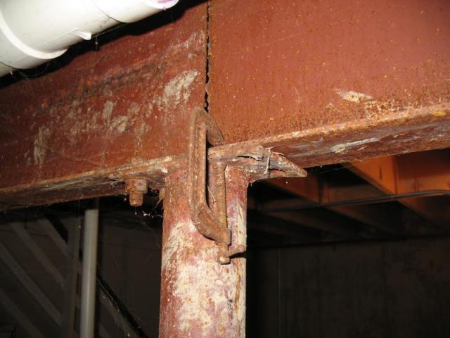 Post "clamped" to Beam